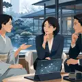ノートPCを囲み打ち合わせをする3人の様子｜AI対応型ホームページとはのご案内