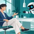 オフィスで人とやり取りをするAIエージェントロボットの様子｜AIエージェント対応のホームページのご案内
