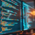 コードが表示されたディスプレイ｜AIに選ばれるサイト運用のご案内