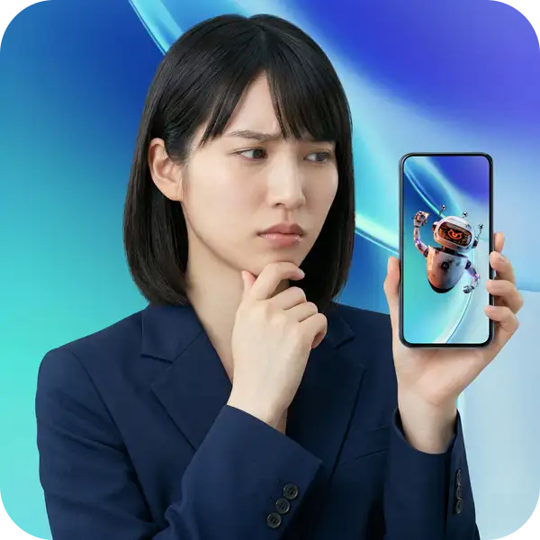 AI検索最適化（AIO）に必要な4つの要素と、信頼性の高いコンテンツ作りを検討する女性