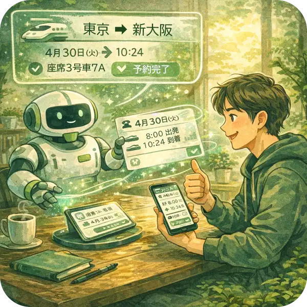 スマートフォンを操作する若者の周囲に、動画・SNS・EC・対話型AIを象徴するアイコンが浮かび、複数のプラットフォームを使い分ける検索行動