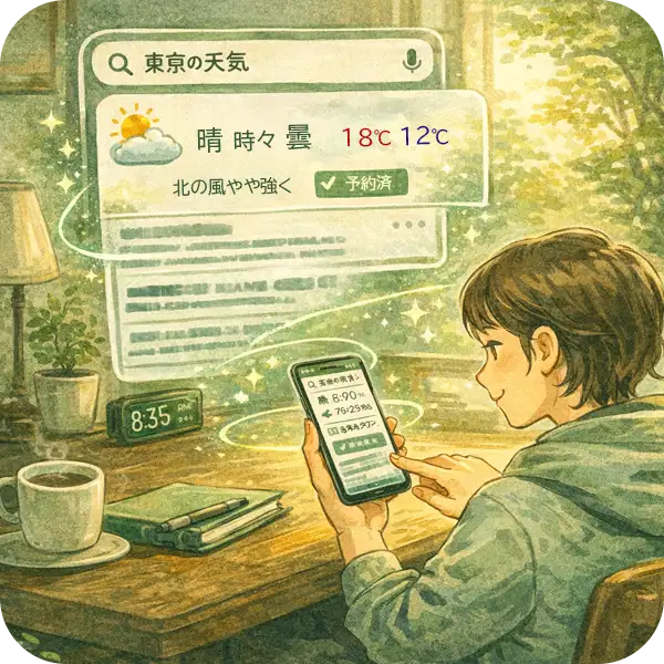 検索結果ページに表示されたAIの要約によって、サイトを開かずに疑問が解決している検索体験