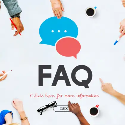 テーブルを囲む人々と吹き出しアイコン。FAQ（よくあるご質問）ページへ
