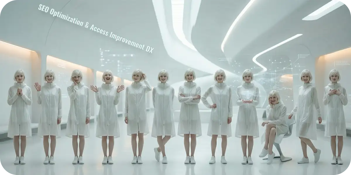 SEO最適化・アクセス改善DX：AIとユーザー双方に選ばれるWeb戦略のイメージ