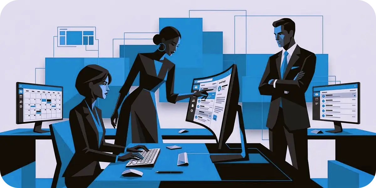 Microsoftへの受信拒否解除申請とSNDSを活用してメールのレピュテーション管理を行うチームのイメージイラスト