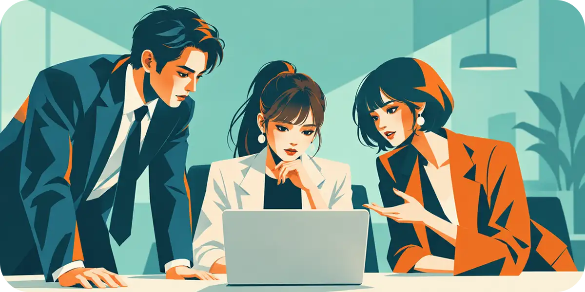 ノートパソコンでChatGPTとの対話画面とホームページのデザイン案を確認している様子