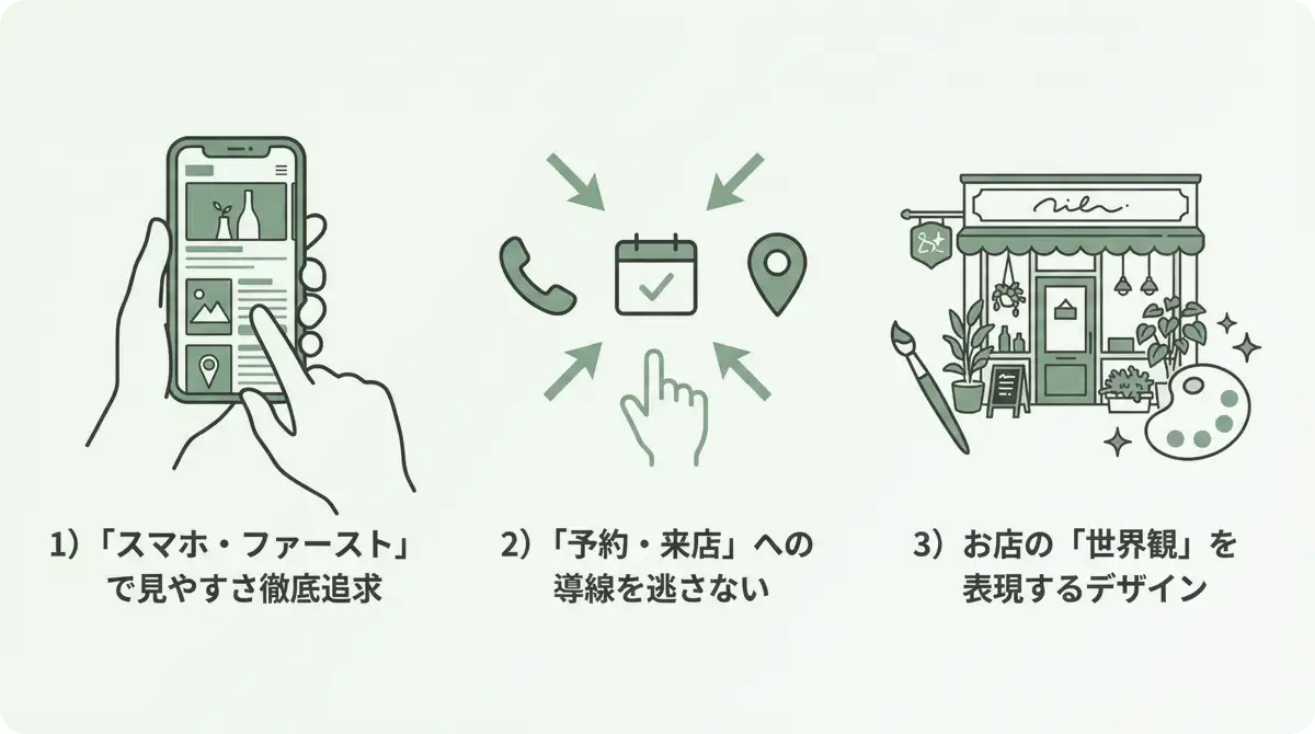 お店の魅力を1ページに凝縮。「スマホで探す」お客様を迷わせない店舗専用LP制作