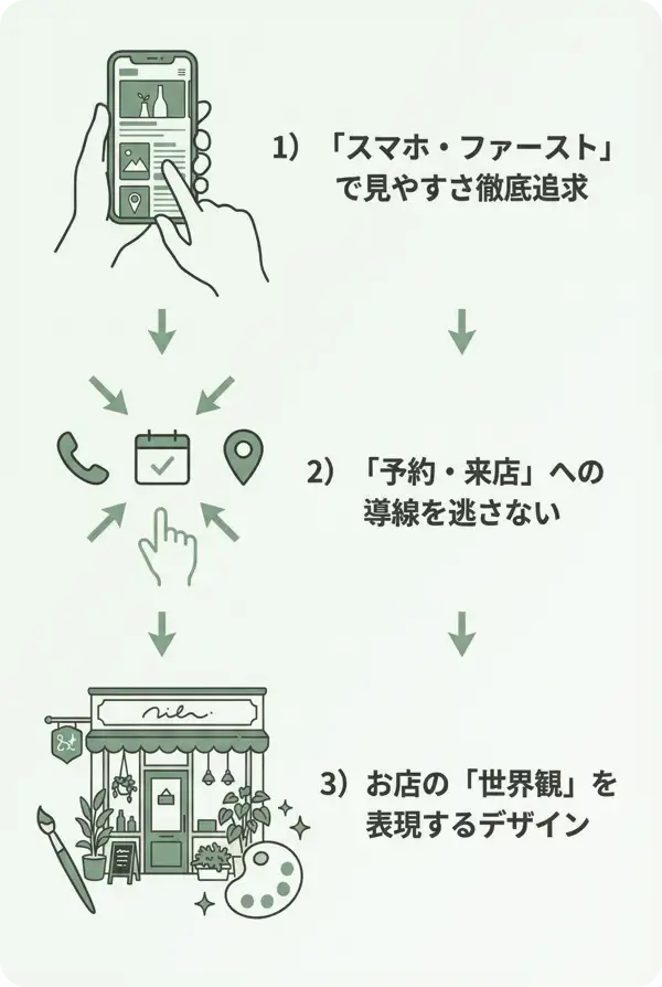 お店の魅力を1ページに凝縮。「スマホで探す」お客様を迷わせない店舗専用LP制作